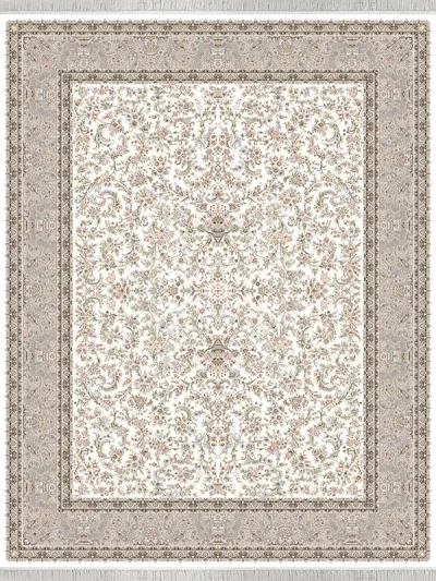Afshan Noora Cream with Silver Borders