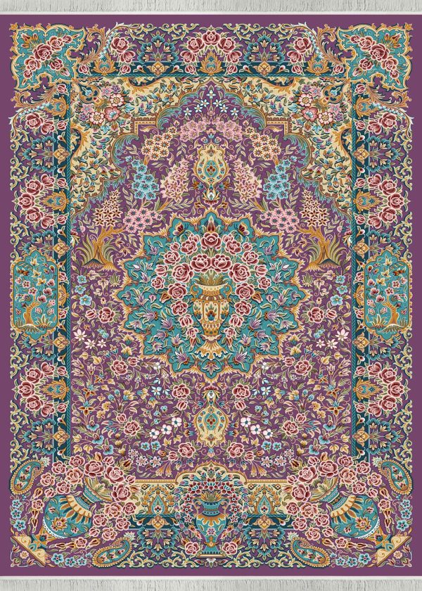 Mozhdeh Silk Persian Design Carpet